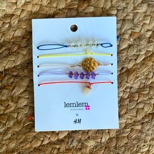 Lemlem x H&M collection - set of 5 adjustable charm bracelets 🌈💕